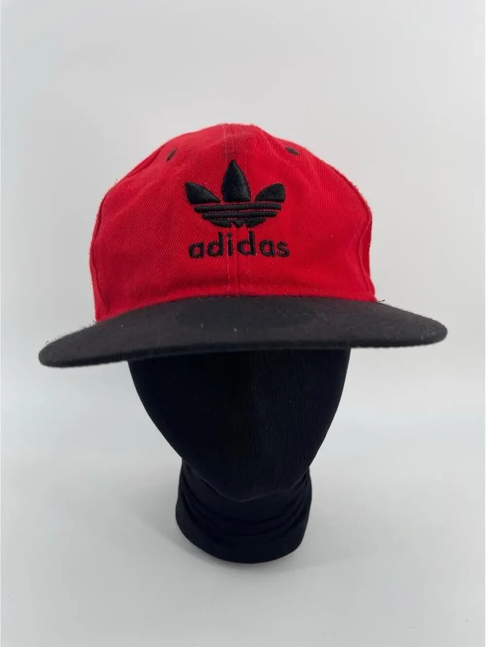 Adidas Originals Vintage Trefoil Hat Red Black Snapback Cap Logo OSFM